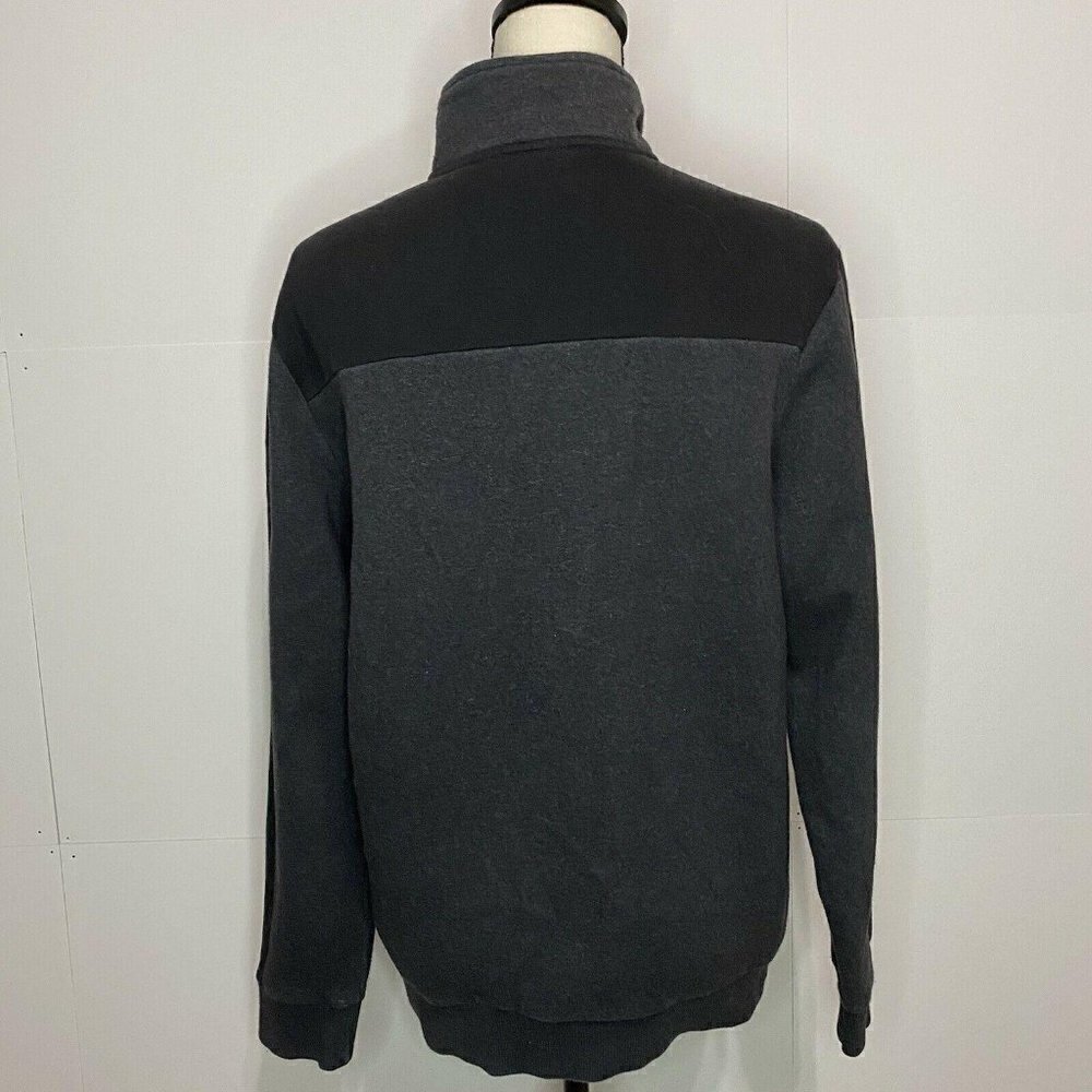 Calvin Klein Medium Black Gray 1/4 Zip Sweatshirt Pullover Spell-out Sleeve - Picture 6 of 7